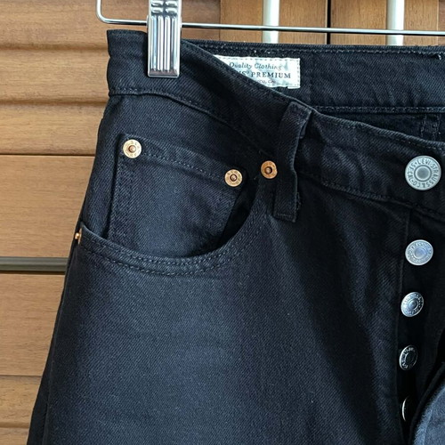 Levi's 501 Original Premium black denim like new, size W25 L26