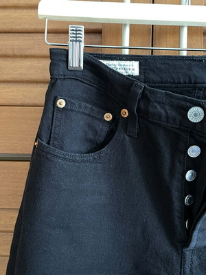 Levi's 501 Original Premium μαύρο denim, σαν καινούργιο, μέγεθος W25 L26