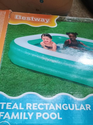 Teal Rectangular Family Pool new, 200x146x48 cm