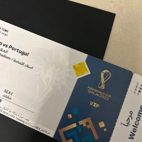 World Cup 2022 Qatar Morocco vs Portugal tickets new in collectible case