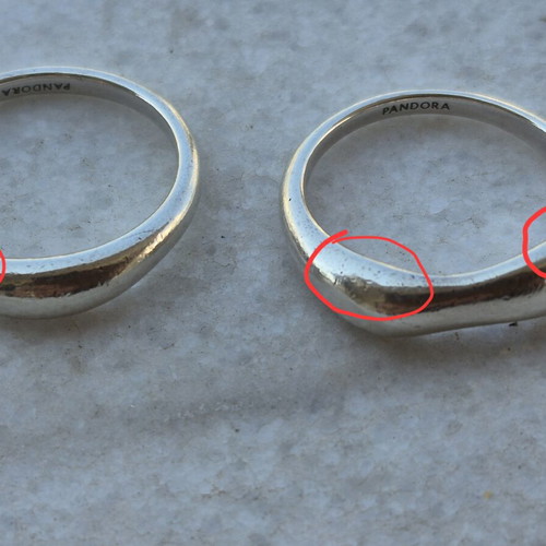 Pandora set of silver rings size 58, like new