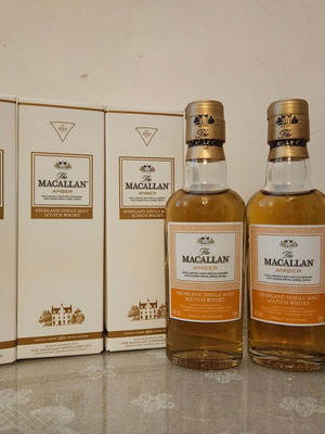 Macallan Amber miniatures new, pack of 3, single malt scotch whisky