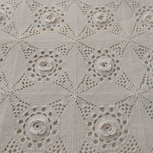 Knitted decorative blanket handmade, like new, approx. 170x195 cm