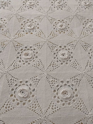 Knitted decorative blanket handmade, like new, approx. 170x195 cm