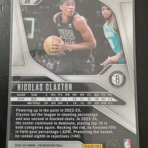 Nicolas Claxton 2024-25 Panini Prizm basketball card like new