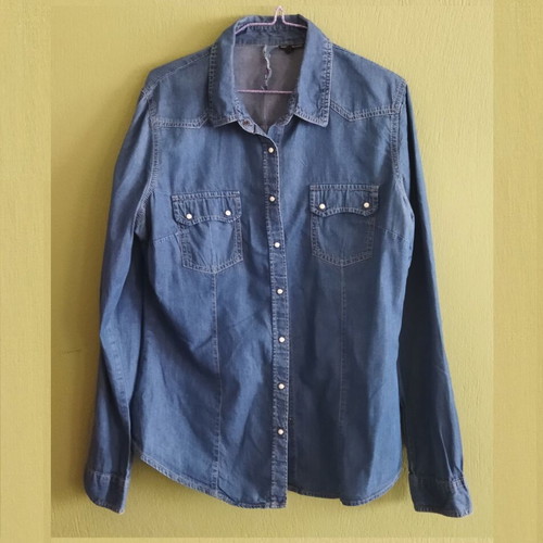 Jennyfer women's denim shirt L like new, blue