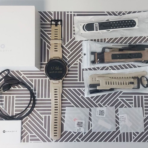 Amazfit T-Rex 1 khaki like new with accessories and 3 extra straps