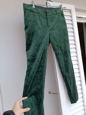 Zara green velvet pants like new, size L 40