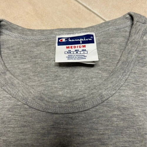 Champion T Shirt men's short sleeve top Medium color gray Classic