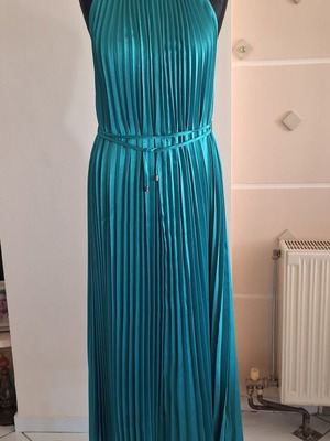 Ted Baker satin dress new with label, bright green, halterneck