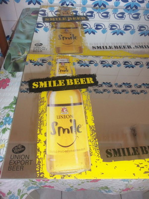 Smile Beer promotional mirror, Union Smile, 37x45 cm