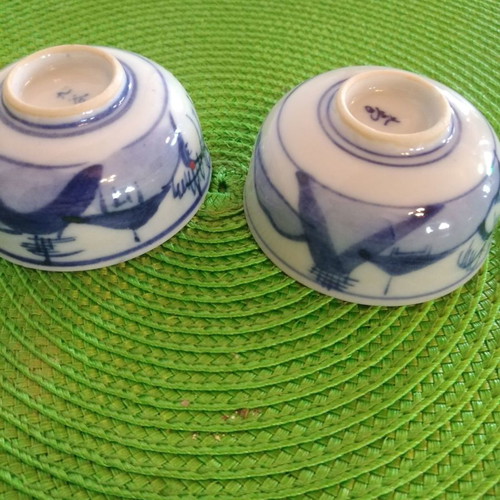 Old handmade porcelain China Qing dynasty used