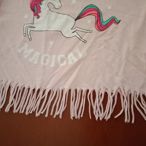 Boho summer top with unicorn and fringes for 6 years old, like new