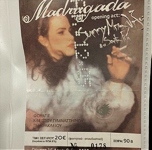 Εισιτήριο από συναυλία των Madrugada