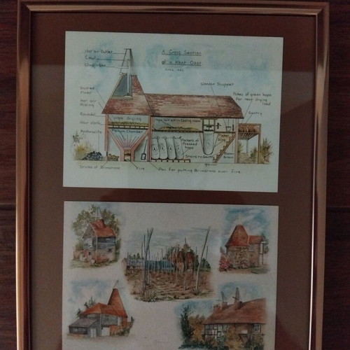 Kent Oast Decorative Frame Like New, Traditional English Building