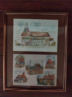 Kent Oast Decorative Frame Like New, Traditional English Building