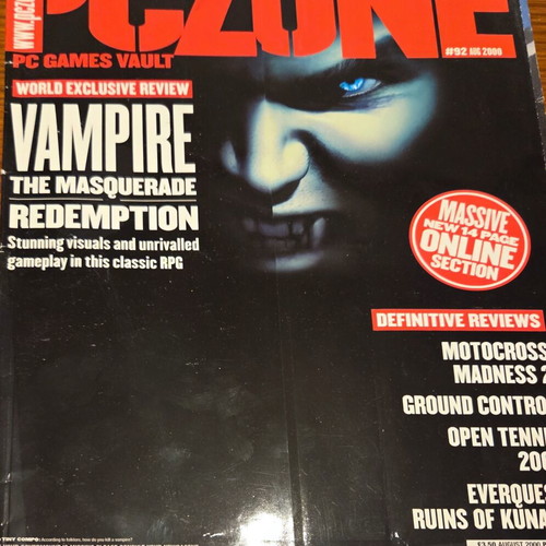 PC Zone Magazine Issue 92 August 2000 like new, English