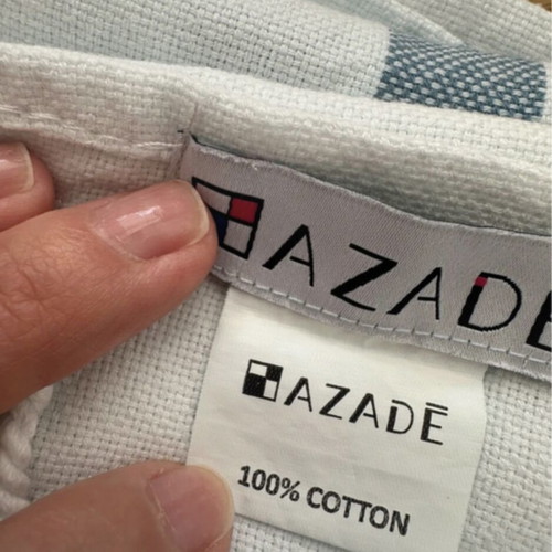 Azade striped beach towel, quick-dry cotton, blue shades