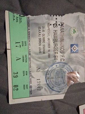 Old football and basketball match tickets used