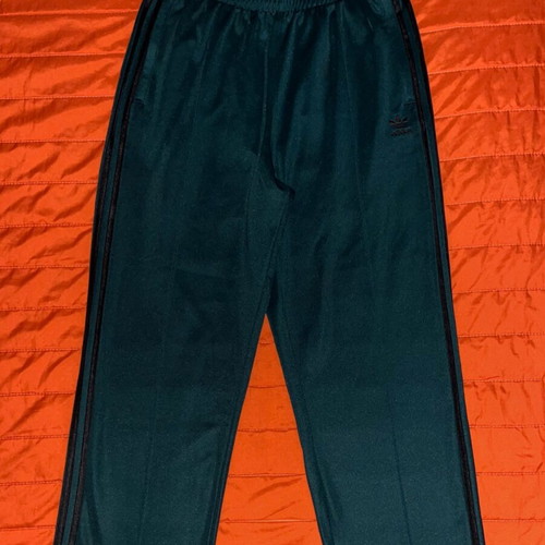 Adidas Baggy Fit Trackpants, black and green, size M