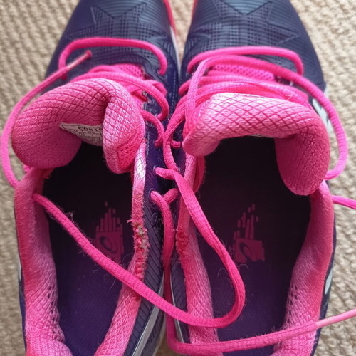Asics Gel Resolution Speed 3 tennis shoes used, purple-pink, clay court