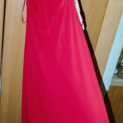 Evening dress red, new, ankle-length, Italian origin