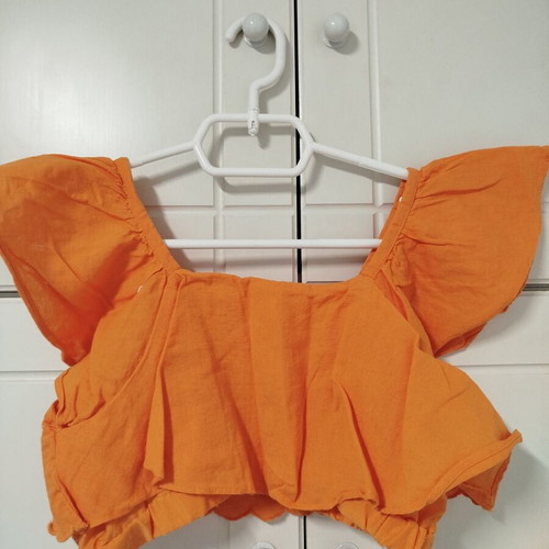 Zara orange crop top for girl 11-12 years used