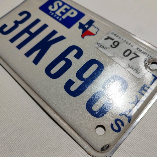 Texas motorcycle plate used, genuine from America