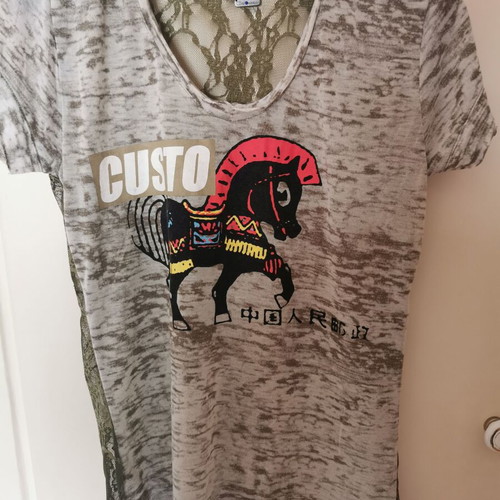 Custo Barcelona Vintage T-shirt new with lace and graphic print