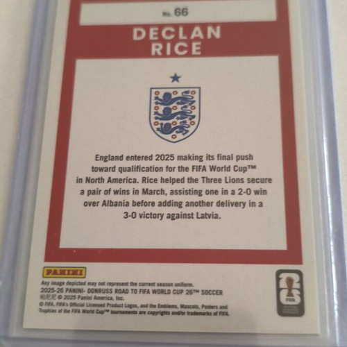 Declan Rice 060/199 Green Panini Donruss Road to World Cup 2025-26 card mint condition