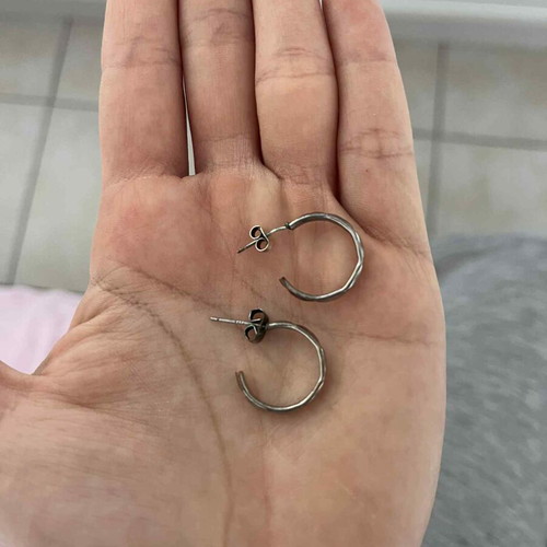 Silver hoop earrings like new