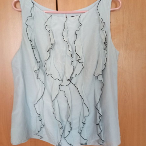 Coast 18 blouse turquoise like new with ruffles