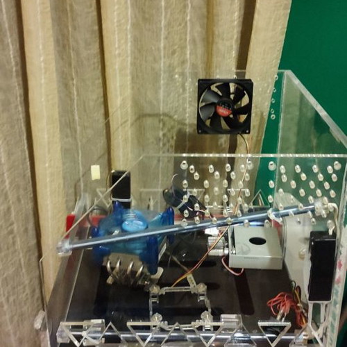 Computer case used plexiglass with fans and lighting