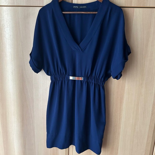 Zara mini dress blue like new with elastic waist