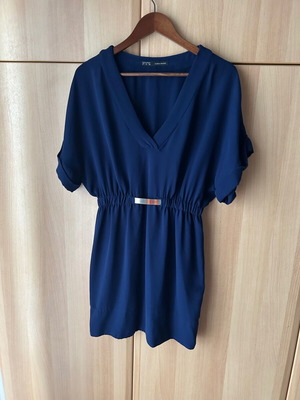 Zara mini dress blue like new with elastic waist