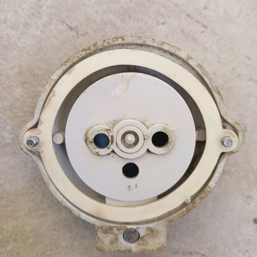 Old socket frame used with spring-loaded reset cover