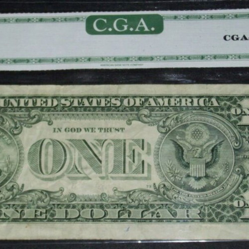 1988 A $1 Federal Reserve Note FW error used, obstruction