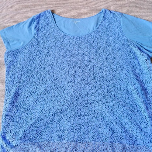 Laura Scott blouse 2XL like new, cotton, blue