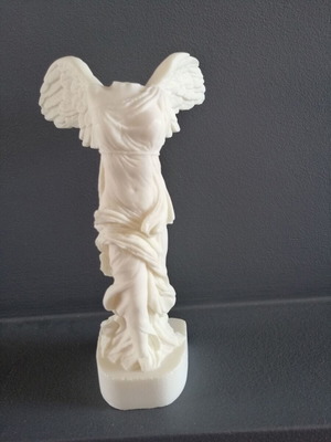 Nike of Samothrace statue used, alabaster, height 19 cm
