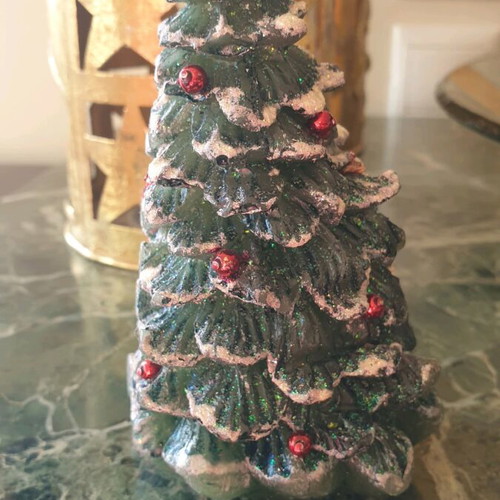 Christmas decorations like new, pack with 2 trees, 1 wooden and 1 wax