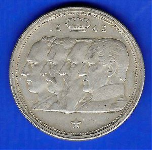 Βέλγιο 100 fr 1949-Belgium 100 francs 1949 (NLD) silver!!!