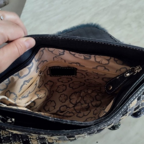Doca shoulder bag like new, beige and blue