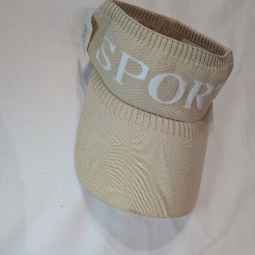 Sport visor cap new beige with elastic and tag