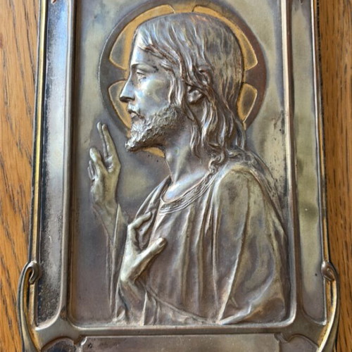 Art Deco Paris religious image used, silver copper bronze