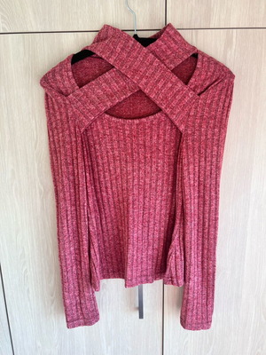 Shein knitted blouse pink-fuchsia like new, size S