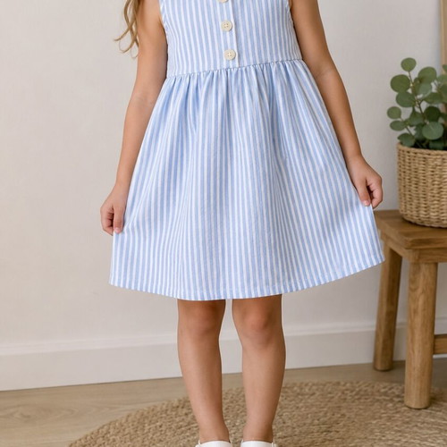Zara dress for 5-year-old girl, blue and white stripes