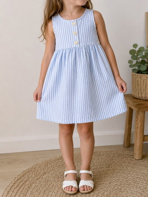 Zara dress for 5-year-old girl, blue and white stripes