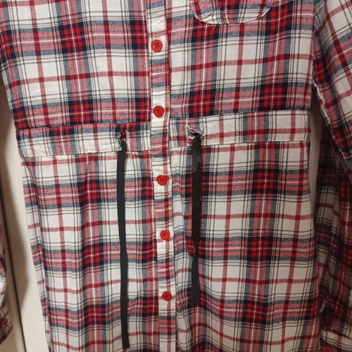 Girls' plaid shirt like new, size 152 cm, red and white