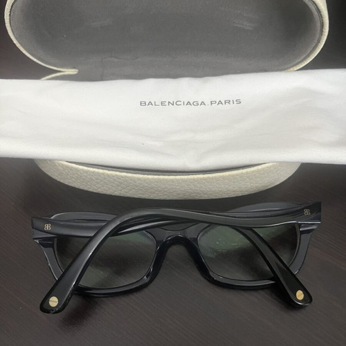 Balenciaga prescription glasses vintage butterfly design, black with case and cloth