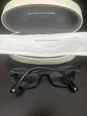 Balenciaga prescription glasses vintage butterfly design, black with case and cloth